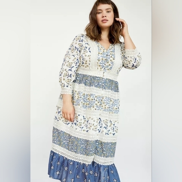 Anthropologie Dresses & Skirts - NWT Anthropologie Roberta Midi prairie v neck Dress sz 16w